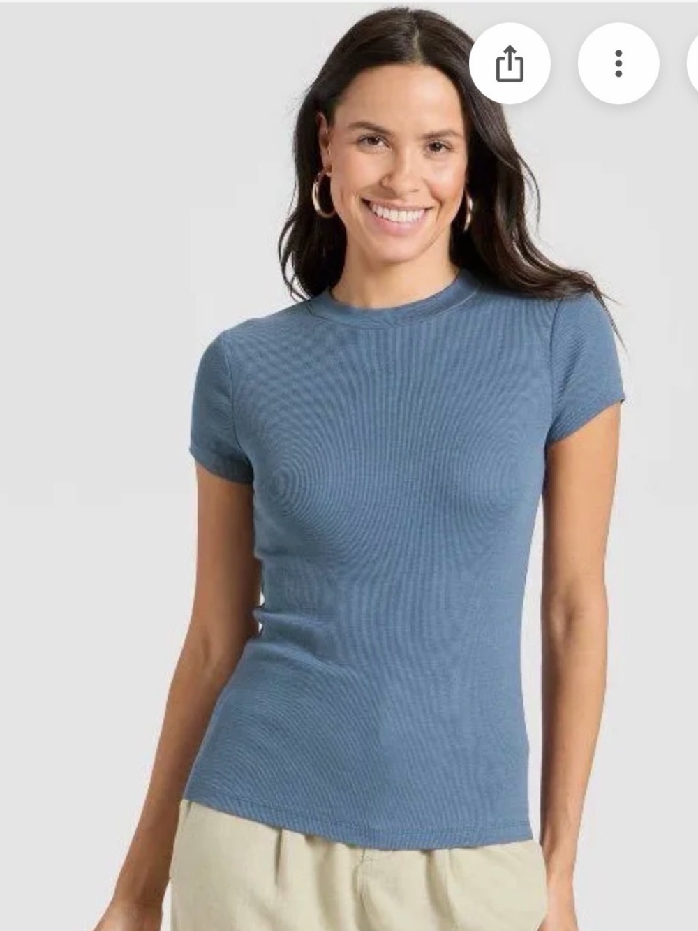 🪁 a new day dusty blue short sleeve ribbed tee. Size S.